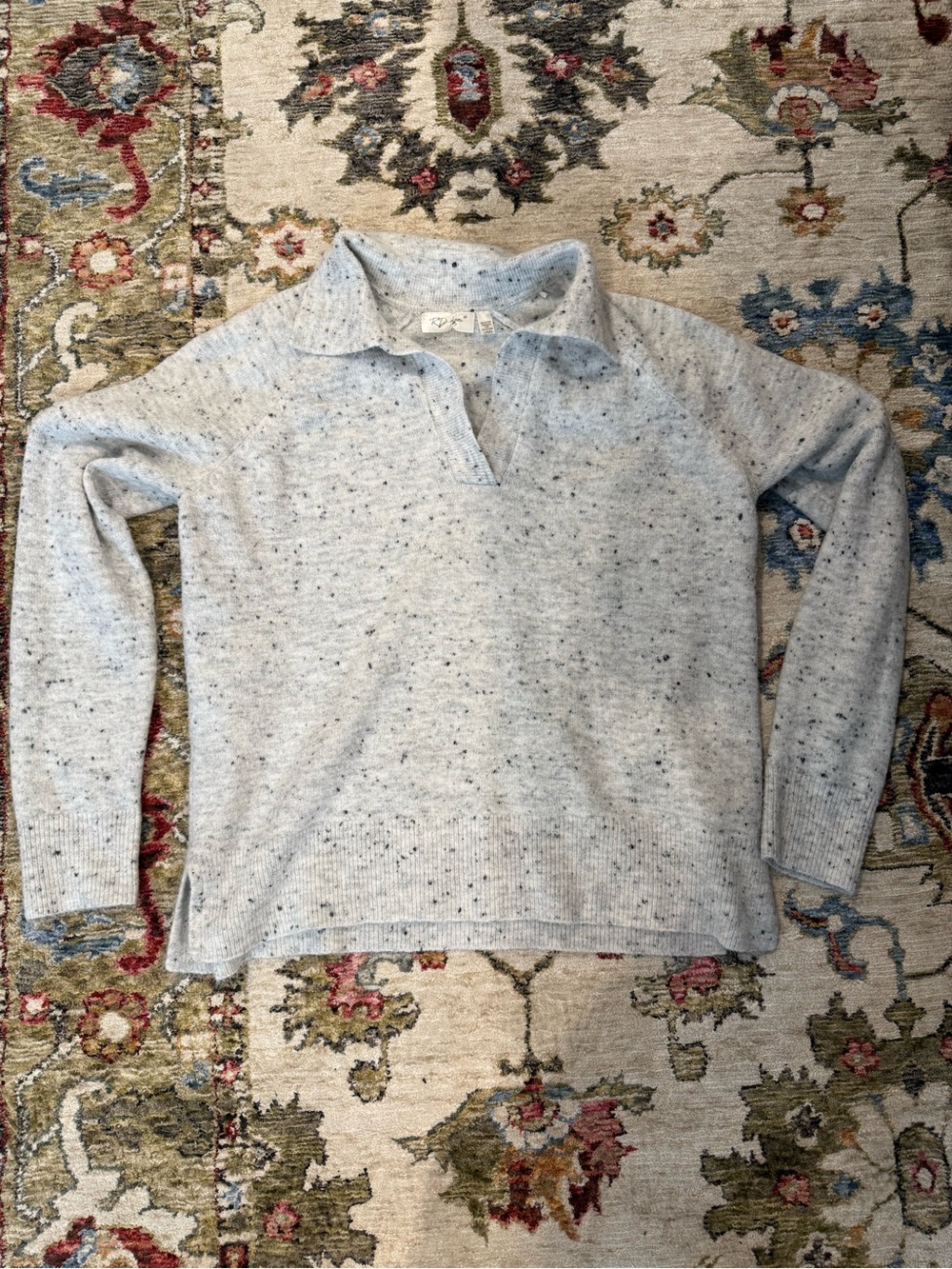 RD Style Light Gray Speckled Collared Pullover Sweater